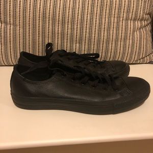 Converse all stars all leather black on black
